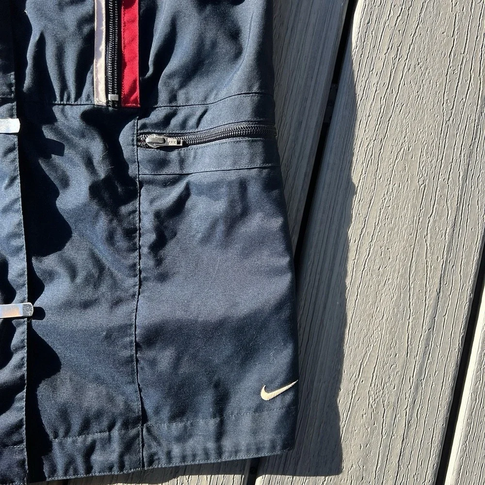 Vintage Nike Sailing Hooded Jacket Navy Windbreaker Coat Outdoor XS Hooks Zipper